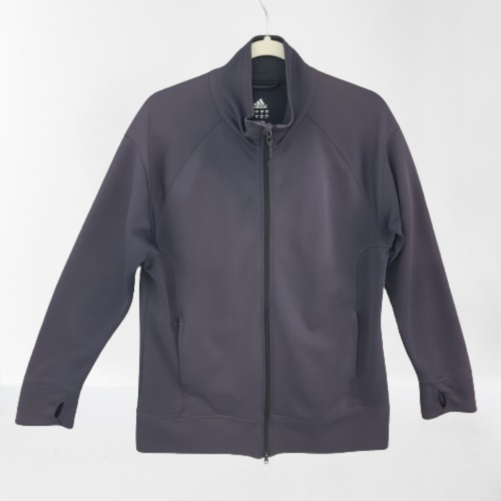 Adidas Women's XL Climalite 365 Thumbhole Track Jacket Grey